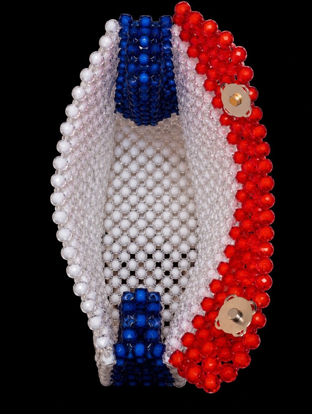 Hand-Carry Red, White, & Blue Beaded Patriotic Purse 4th Of July - Picture 11 of 15